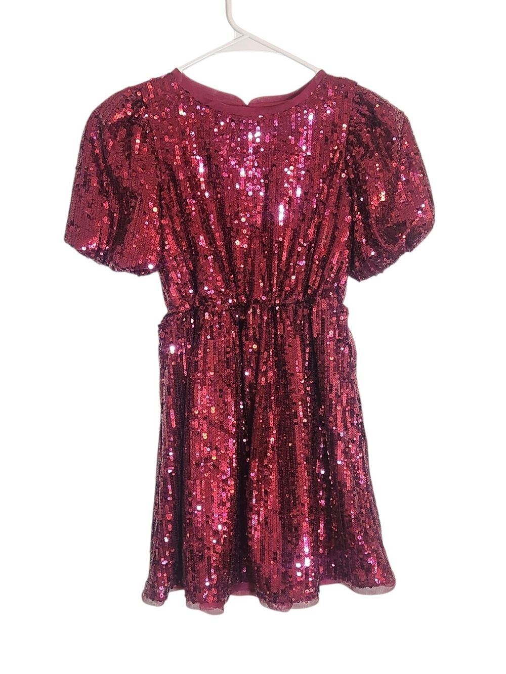 Cat and Jack Burgundy Sequin Formal Party Dress Girls Size Medium 8